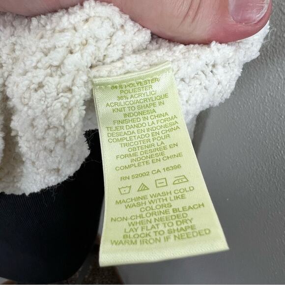 Sigrid Olsen Mock Neck Knit Sweater Soft Cream Long Sleeve Open Knit M - Picture 3 of 4